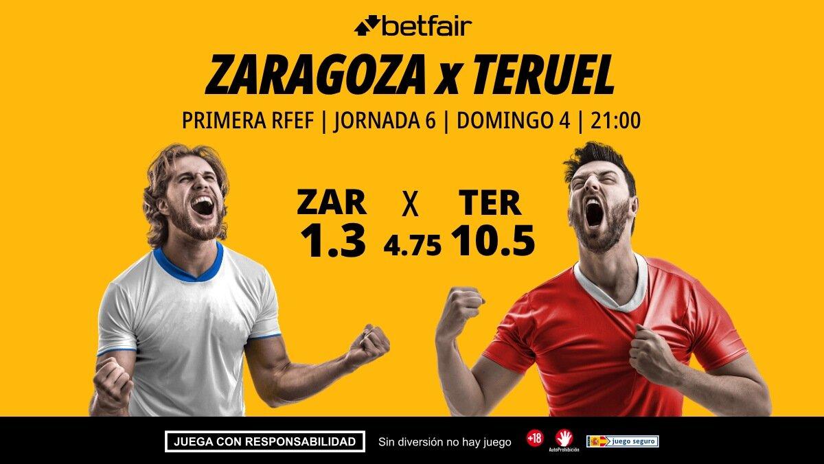 Real Zaragoza - CD Teruel: alineaciones, horario, dónde ver, pronósticos y estadísticas